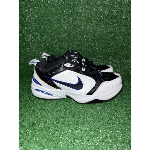 Nike Air Monarch IV White Black Blue Walking Comfort Shoe Mens Size 10 Wide EEEE - Picture 1 of 9